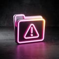 Dark Premium Floating Locked Folder Icon With a Warning Halo Shows Security and Data Protection in a Digital Space Royalty Free Stock Photo