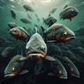 The Dark Presence of Piranhas Royalty Free Stock Photo