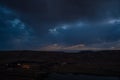 Dark prestorm clouds in summer sky. Baku Royalty Free Stock Photo