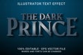 THE DARK PRINCE 3d -Editable text effect Royalty Free Stock Photo