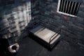 Dark prison cell at night Royalty Free Stock Photo