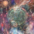 Dark Psy or Psytrance Hi Tech Album Cover Royalty Free Stock Photo