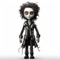 Dark Punk Doll: A Supernatural 3d Image Of An Edgy Little Boy