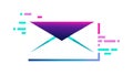 Dark Purple Gradient Email Envelope with Lines Vector, vector design Generative AI Royalty Free Stock Photo