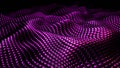 Dark purple mosaic background, 3d waves from square metal shapes, technology abstract modern wallpaper