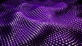 Dark purple mosaic background, 3d waves from square metal shapes, technology abstract modern wallpaper