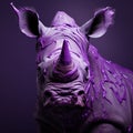 Elegant Rhino Painting In The Style Of Mike Campau