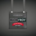 Dark Purse Bag BLCK FRDY Discount Ribbon Royalty Free Stock Photo