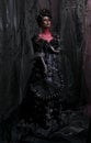 Dark queen in black fantasy costume Royalty Free Stock Photo