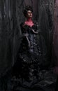 Dark queen in black fantasy costume