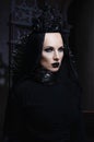 Dark queen in black fantasy costume Royalty Free Stock Photo