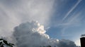 Dark rain cloud dramatic sky summer tropical thunder storm sky and fluffy black darkness cloud nearly raining cloudscape. Nimbus Royalty Free Stock Photo