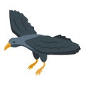 Dark raven icon isometric vector. Crow bird Royalty Free Stock Photo