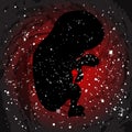 Unborn Baby SIlhouette Abstract With Grunge Royalty Free Stock Photo