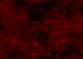 Dark red black horror cracked and scratched wall background with texture and distressed creepy