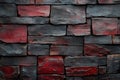 Dark Red and Black Stone Wall Texture Background Royalty Free Stock Photo