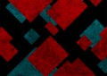 Dark red and blue grunge tech geometric abstract background Royalty Free Stock Photo