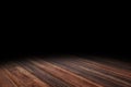 Dark red brown Plank wood floor texture perspective background for display or montage of product,Mock up template for your design Royalty Free Stock Photo