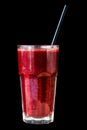 Dark red or Burgundy fruit and berry smoothie in a large glass Royalty Free Stock Photo