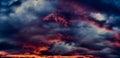 Dark red clouds sky on sunset Royalty Free Stock Photo