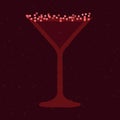 Dark red cocktail with sugar in a martini glass. Wine drink. Forbidden fruit cocktail Royalty Free Stock Photo