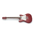 Dark Red Electric Guitar with White Pickguard Isolated on White Background Royalty Free Stock Photo