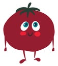 Joyful tomato, vector or color illustration