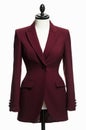 Dark red female jacket on a mannequin. Royalty Free Stock Photo