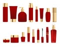 Dark red and gold tubes.