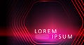 Dark red gradient design, thin light lines, rounded polygon, frame
