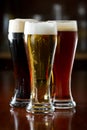 Dark, red and light beer Royalty Free Stock Photo