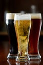 Dark, red and light beer Royalty Free Stock Photo