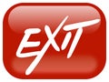 Dark red rounded rectangle button with handwritten text EXIT written using a dynamic font Royalty Free Stock Photo