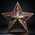 Dark red star in the style of soviet realism,