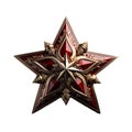 Dark red star in the style of soviet realism,