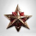 Dark red star in the style of soviet realism,