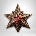 Dark red star in the style of soviet realism,