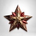 Dark red star in the style of soviet realism,