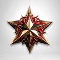 Dark red star in the style of soviet realism,