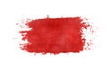 Dark red watercolor grungy brush strokes painted on white background Royalty Free Stock Photo