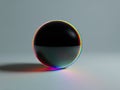Abstract Dark Sphere with Chromatic Aberration Rainbow Effect Royalty Free Stock Photo