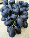 Dark ripe grapes.