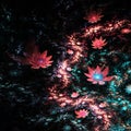 Dark river of fractal flowers