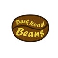 Dark roast beans label, caffeine drink sticker