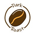 Dark roast coffee quality label, espresso badge