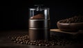 Dark roasted coffee beans ground for freshness generated by AI