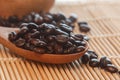 Dark roasted coffee beans Royalty Free Stock Photo