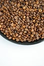 Dark roasted whole coffee beans Royalty Free Stock Photo