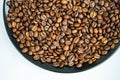 Dark roasted whole coffee beans Royalty Free Stock Photo