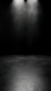 Dark Room, Dramatic Lighting, Concrete Texture, Moody Atmosphere, Cinematic Backdrop, Studio Setting, Empty Space Royalty Free Stock Photo